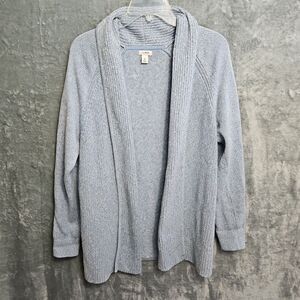 L.L.  Bean Women's Sz XL Blue Cardigan Sweater Tunic cotton
